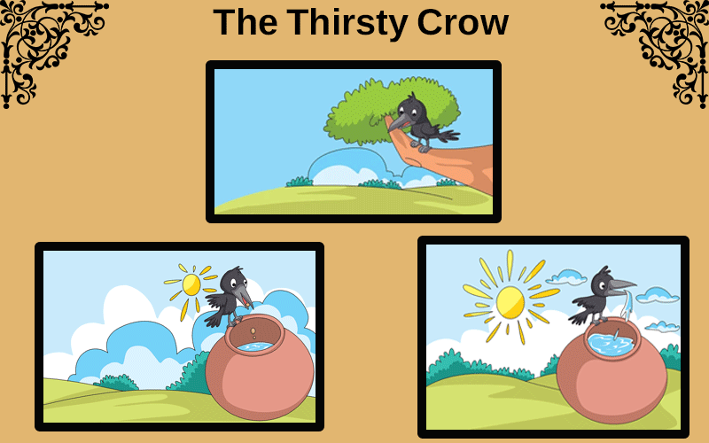 “The Thirsty Crow: A Moral Story about Resourcefulness and Perseverance”